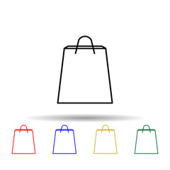 Poster - shopping bag multi color style icon. Simple thin line, outline vector of web icons for ui and ux, website or mobile application