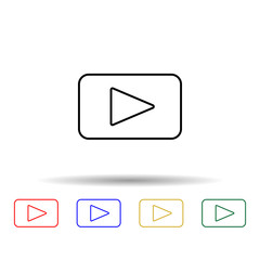 Poster - play sign multi color style icon. Simple thin line, outline vector of web icons for ui and ux, website or mobile application