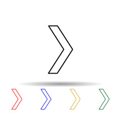 Poster - narrow arrow multi color style icon. Simple thin line, outline vector of web icons for ui and ux, website or mobile application
