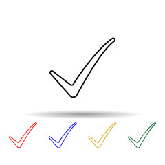 Poster - sign checked multi color style icon. simple thin line, outline vector of web icons for ui and ux, we