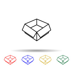 Poster - open box multi color style icon. Simple thin line, outline vector of web icons for ui and ux, website or mobile application