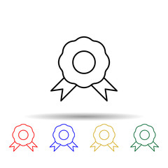 Poster - medal multi color style icon. Simple thin line, outline vector of web icons for ui and ux, website or mobile application