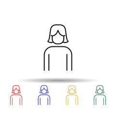 Poster - girl multi color style icon. Simple thin line, outline vector of web icons for ui and ux, website or mobile application