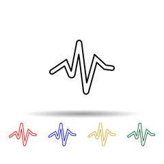 Poster - sound wave multi color style icon. Simple thin line, outline vector of web icons for ui and ux, website or mobile application