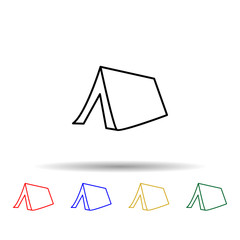 Poster - tent multi color style icon. Simple thin line, outline vector of web icons for ui and ux, website or mobile application