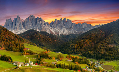 Wall Mural - beautiful landscape of italian dolomites - santa maddalena