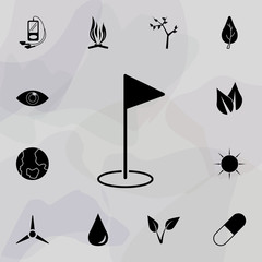 Poster - Golf flag icon. Web icons universal set for web and mobile