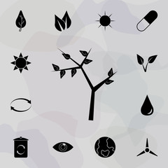 Poster - Tree with leaves icon. Web icons universal set for web and mobile