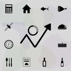 Poster - arrow of growth and indicative pie icon. web icons universal set for web and mobile