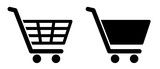 Fototapeta  - Full and empty shopping cart symbol shop and sale icon