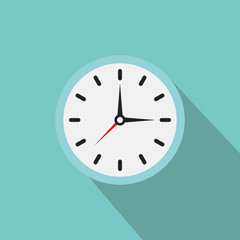 Wall Mural - Clock icon. Vector clock illustration with shadow. Clock with Arrows showing the time.