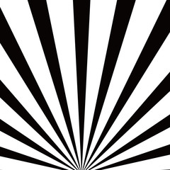 Wall Mural - comic black and white vector graphic with radial stripe pattern. black abstract burst background.