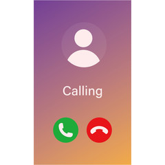 Wall Mural - Incoming Phone Call Screen User Interface UI in smartphone