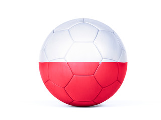 Canvas Print - Football or soccer ball in the colours of Poland