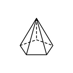 Aufkleber - Geometric shapes, pentagonal pyramid icon. Simple line, outline vector 3d figures icons for ui and ux, website or mobile application