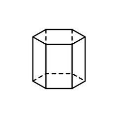 Aufkleber - Geometric shapes, hexagonal prism icon. Simple line, outline vector 3d figures icons for ui and ux, website or mobile application