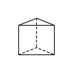 Poster - geometric shapes, triangular prism icon. simple line, outline vector 3d figures icons for ui and ux,