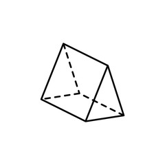 Aufkleber - Geometric shapes, triangular prism icon. Simple line, outline vector 3d figures icons for ui and ux, website or mobile application