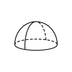 Poster - Geometric shapes, half sphere icon. Simple line, outline vector 3d figures icons for ui and ux, website or mobile application