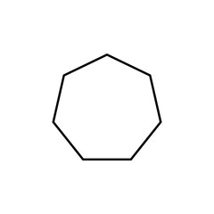 Aufkleber - Geometric shapes, heptagon icon. Simple line, outline vector 3d figures icons for ui and ux, website or mobile application