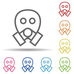 Aufkleber - Gas, mask, safety line vector in multi color style icon. Simple thin line, outline vector of pollution icons for ui and ux, website or mobile application