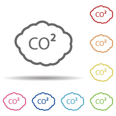 Aufkleber - Carbon, co2 line vector in multi color style icon. Simple thin line, outline vector of pollution icons for ui and ux, website or mobile application