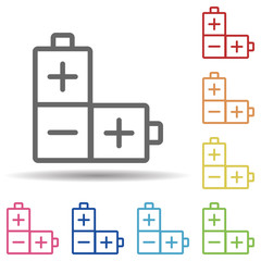 Poster - Batteries line vector in multi color style icon. Simple thin line, outline vector of pollution icons for ui and ux, website or mobile application