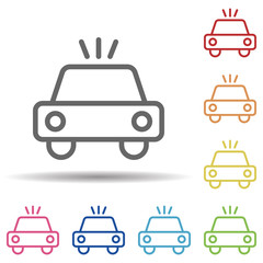Aufkleber - Car line vector in multi color style icon. Simple thin line, outline vector of pollution icons for ui and ux, website or mobile application
