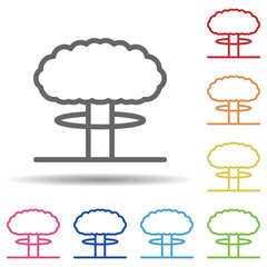 Aufkleber - Explosion line vector in multi color style icon. Simple thin line, outline vector of pollution icons for ui and ux, website or mobile application