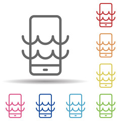 Aufkleber - Mobile line vector in multi color style icon. Simple thin line, outline vector of pollution icons for ui and ux, website or mobile application