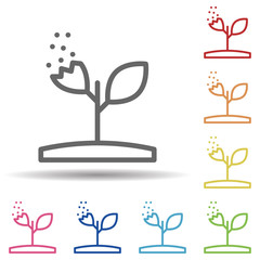 Aufkleber - Plant, pollution line vector in multi color style icon. Simple thin line, outline vector of pollution icons for ui and ux, website or mobile application