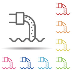 Aufkleber - Sea, river, pollution line vector in multi color style icon. Simple thin line, outline vector of pollution icons for ui and ux, website or mobile application