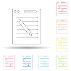 Poster - Electronic writing in multi color style icon. Simple thin line, outline vector of programming icons for ui and ux, website or mobile application