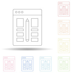 Aufkleber - paint tools in pc in multi color style icon. simple thin line, outline vector of programming icons f