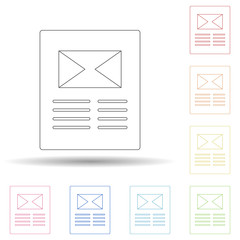 Poster - Message on the sheet in multi color style icon. Simple thin line, outline vector of programming icons for ui and ux, website or mobile application