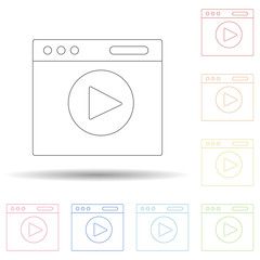 Aufkleber - Video player in browser in multi color style icon. Simple thin line, outline vector of programming icons for ui and ux, website or mobile application