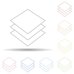 Poster - Layers in the illustrator in multi color style icon. Simple thin line, outline vector of programming icons for ui and ux, website or mobile application