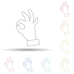 Poster - Hand everything is fine in multi color style icon. Simple thin line, outline vector of resturant icons for ui and ux, website or mobile application