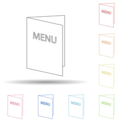 Poster - Menu in the cafe in multi color style icon. Simple thin line, outline vector of resturant icons for ui and ux, website or mobile application