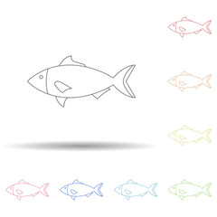 Poster - a fish in multi color style icon. simple thin line, outline vector of resturant icons for ui and ux,