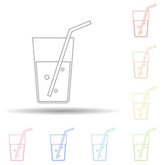Aufkleber - Carbonated drink in a glass in multi color style icon. Simple thin line, outline vector of resturant icons for ui and ux, website or mobile application