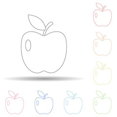 Aufkleber - apple in multi color style icon. simple thin line, outline vector of resturant icons for ui and ux, 