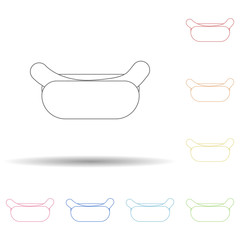 Poster - Hot dog in multi color style icon. Simple thin line, outline vector of resturant icons for ui and ux, website or mobile application