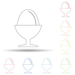Aufkleber - Egg in cup in multi color style icon. Simple thin line, outline vector of resturant icons for ui and ux, website or mobile application
