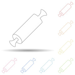 Aufkleber - Rolling pin in multi color style icon. Simple thin line, outline vector of resturant icons for ui and ux, website or mobile application