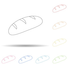 Aufkleber - Bread in multi color style icon. Simple thin line, outline vector of resturant icons for ui and ux, website or mobile application