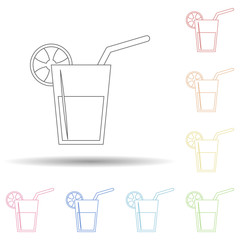 Aufkleber - Juice in a glass in multi color style icon. Simple thin line, outline vector of resturant icons for ui and ux, website or mobile application