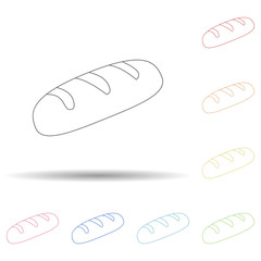 Poster - Loaf of bread in multi color style icon. Simple thin line, outline vector of resturant icons for ui and ux, website or mobile application