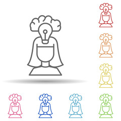 Aufkleber - Girl creative in multi color style icon. Simple thin line, outline vector of robotics engineering icons for ui and ux, website or mobile application