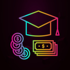 Poster - Loan graduation cap school nolan style icon. Simple thin line, outline vector of school icons for ui and ux, website or mobile application
